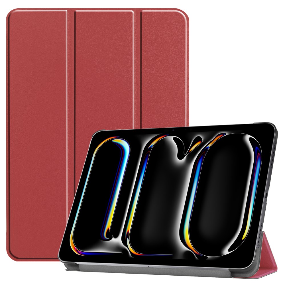  iPad Pro 11 2025/2024 Fodral Tri-Fold Vinröd