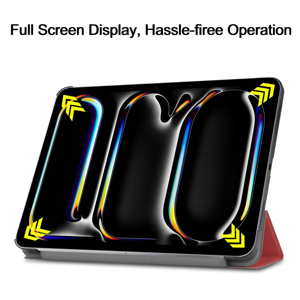  iPad Pro 11 2025/2024 Fodral Tri-Fold Vinröd