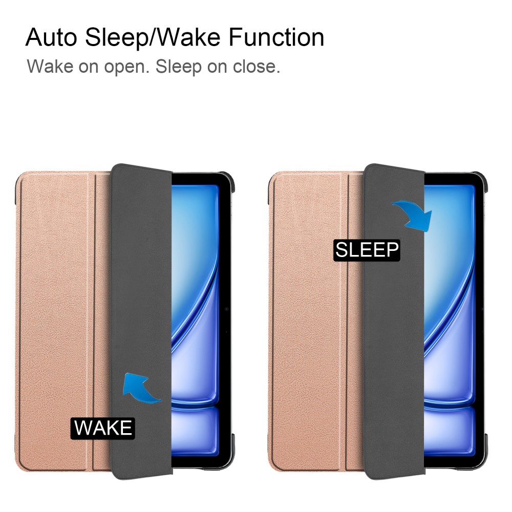  iPad Air 13 2026-2024 Fodral Tri-Fold Roséguld