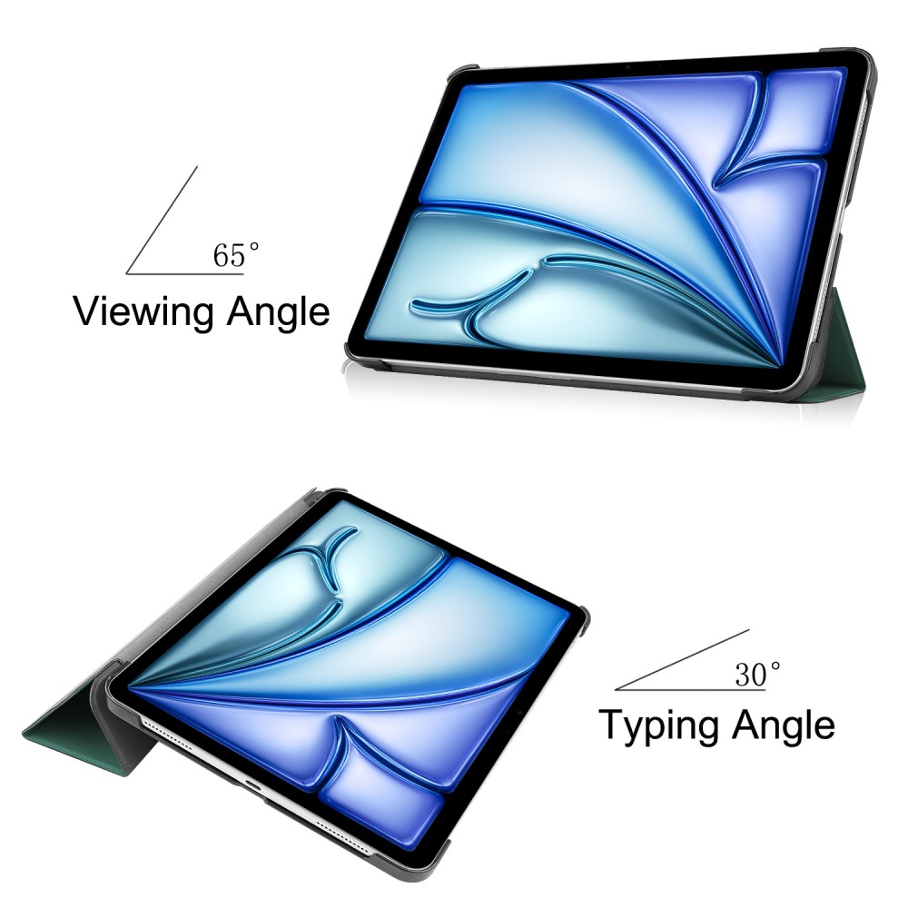  iPad Air 13 2026-2024 Fodral Tri-Fold Grön