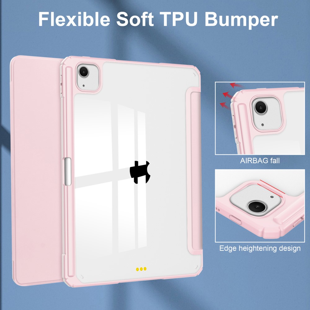  iPad Air 13 2026-2024 Fodral Hybrid Med Pennhållare Rosa