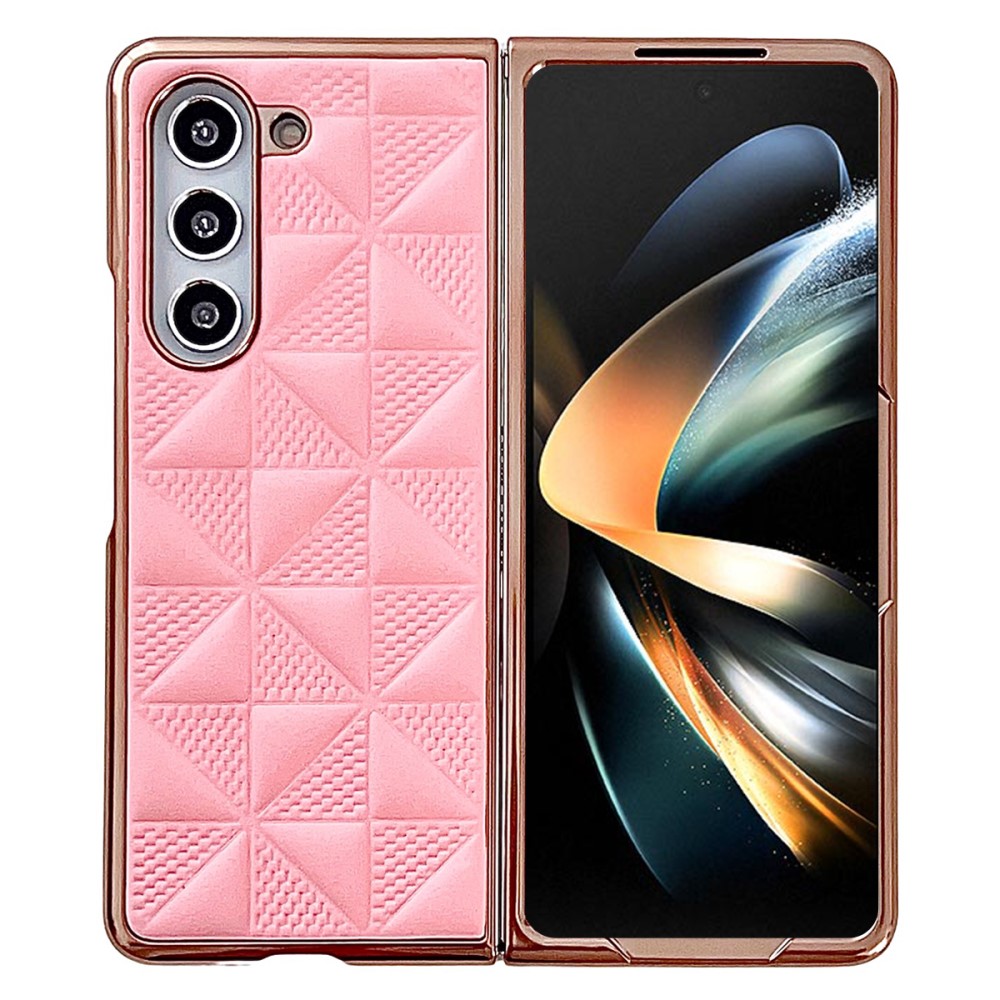  Galaxy Z Fold 6 Skal Läder Rosa
