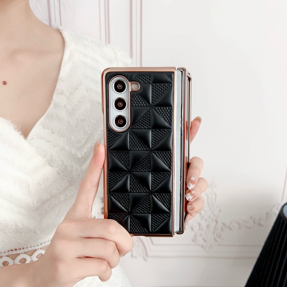  Galaxy Z Fold 6 Skal Läder Rosa
