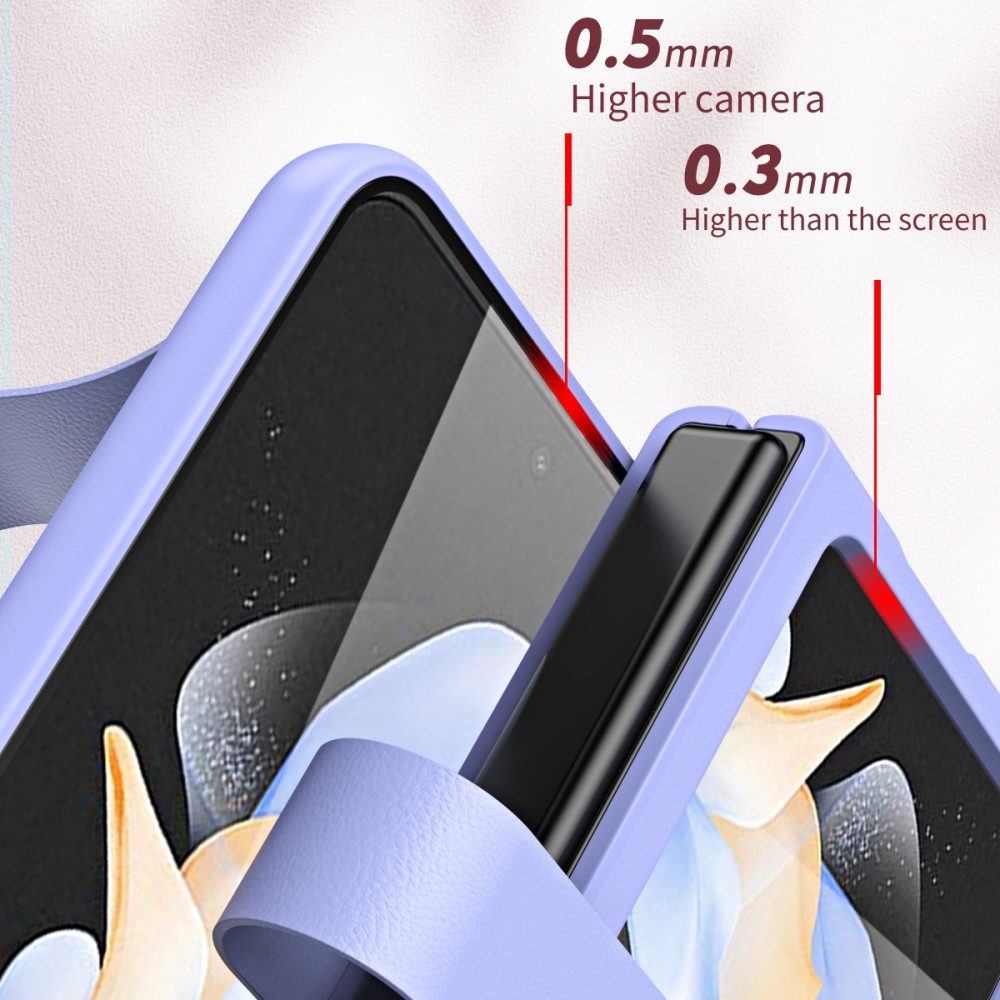  Galaxy Z Flip 6 / 7 FE Skal Med Finger Strap Läder Svart
