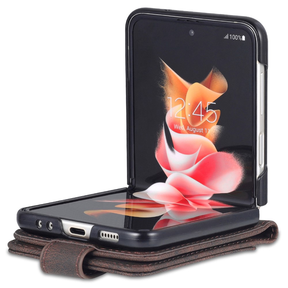 AZNS AZNS Galaxy Z Flip 6 / 7 FE Fodral Läder Brun