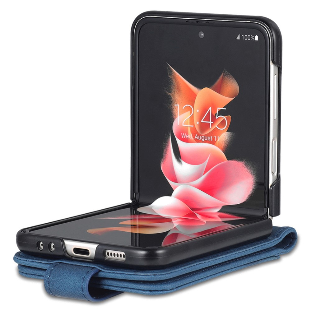 AZNS AZNS Galaxy Z Flip 6 / 7 FE Fodral Läder Blå