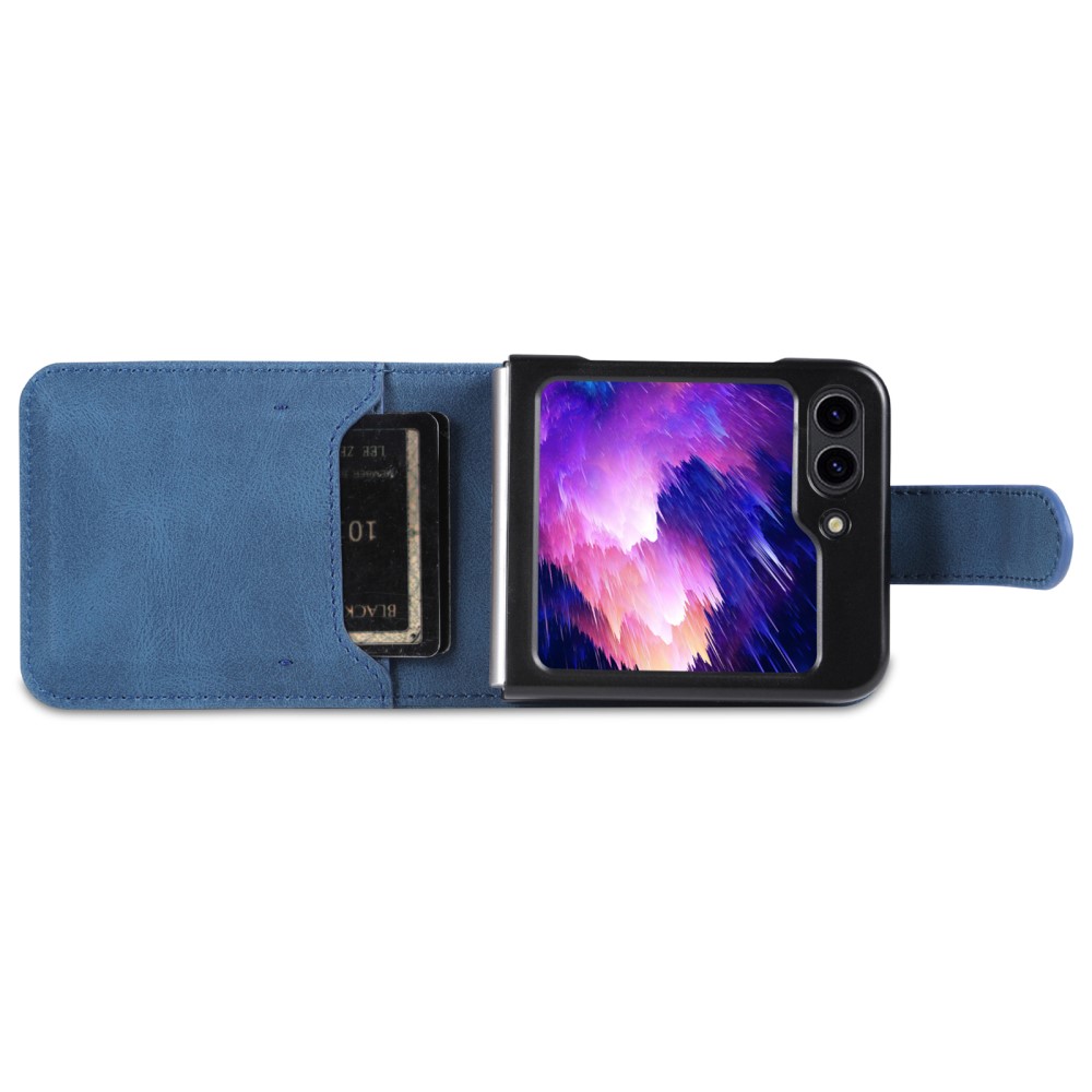 AZNS AZNS Galaxy Z Flip 6 / 7 FE Fodral Läder Blå