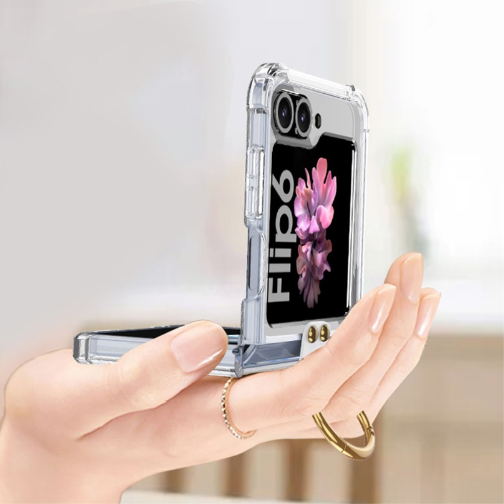 GKK GKK Galaxy Z Flip 6 / 7 FE Skal Med Ringhållare Transparent