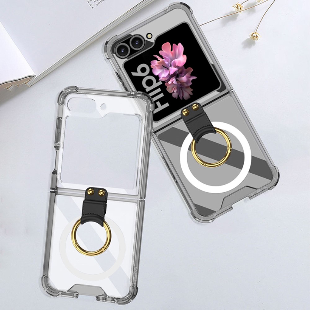 GKK GKK Galaxy Z Flip 6 / 7 FE Skal Med Ringhållare MagSafe Tonad Svart