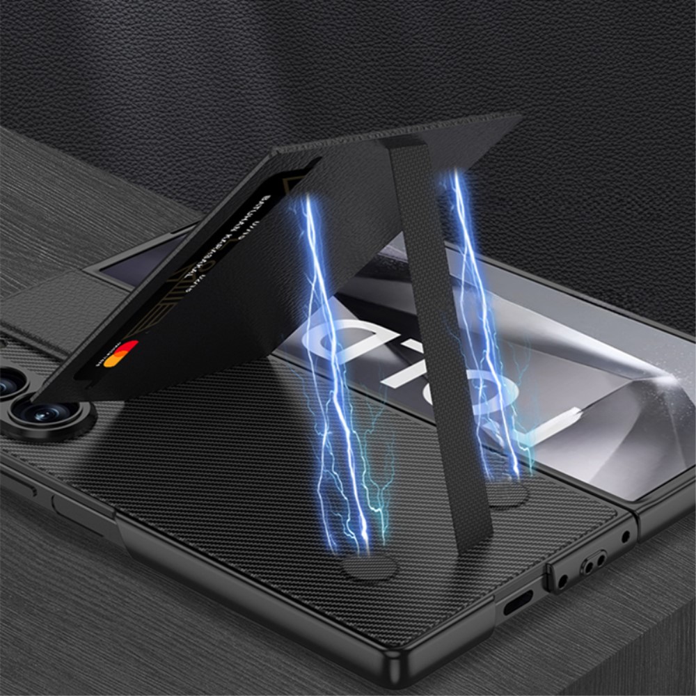 GKK GKK Galaxy Z Fold 6 Skal Med Korthållare Läder Svart