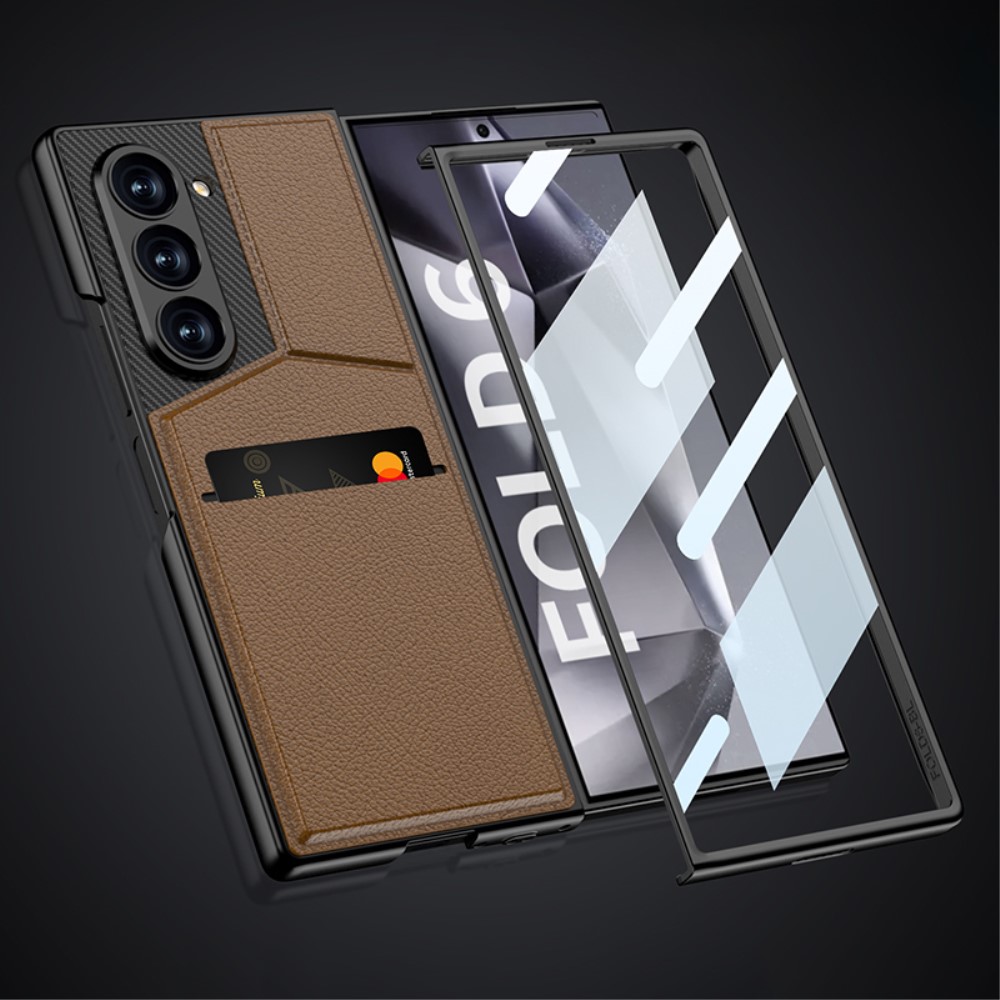 GKK GKK Galaxy Z Fold 6 Skal Med Korthållare Läder Svart