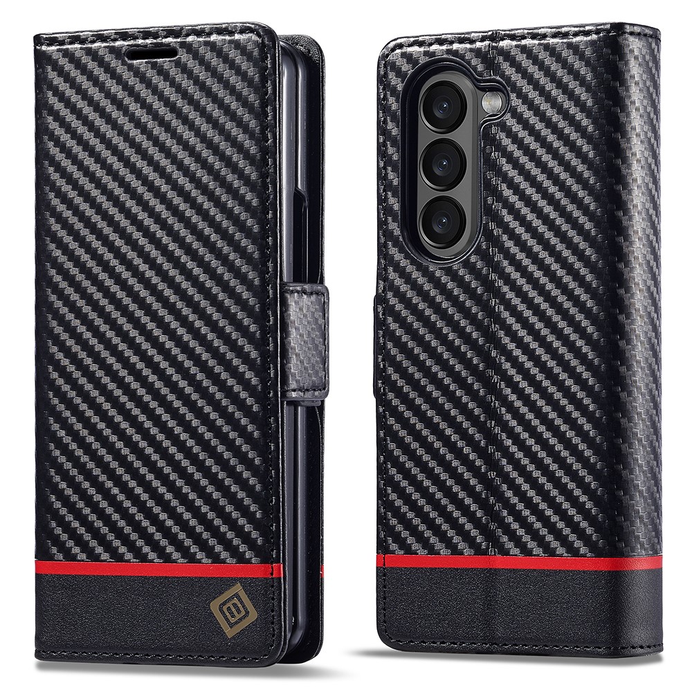 LC.IMEEKE LC.IMEEKE Galaxy Z Fold 6 Fodral Kolfiber Textur Svart