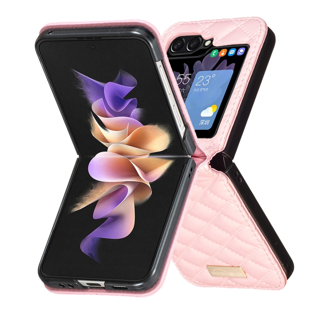 BINFEN BINFEN Galaxy Z Flip 6/7 FE Skal Diamond Textur Rosa
