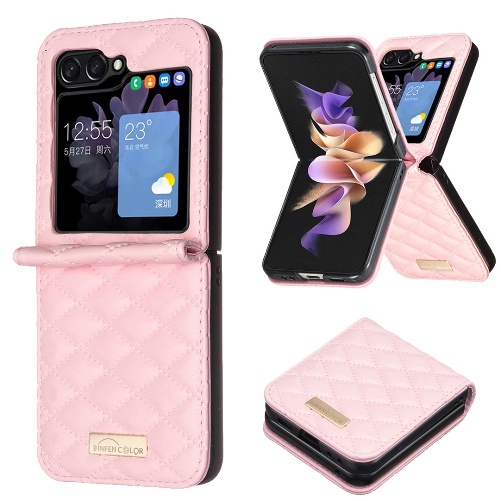 BINFEN BINFEN Galaxy Z Flip 6/7 FE Skal Diamond Textur Rosa
