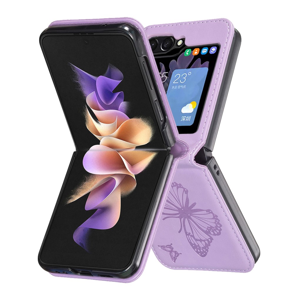  Galaxy Z Flip 6 / 7 FE Skal Fjäril Textur Lila