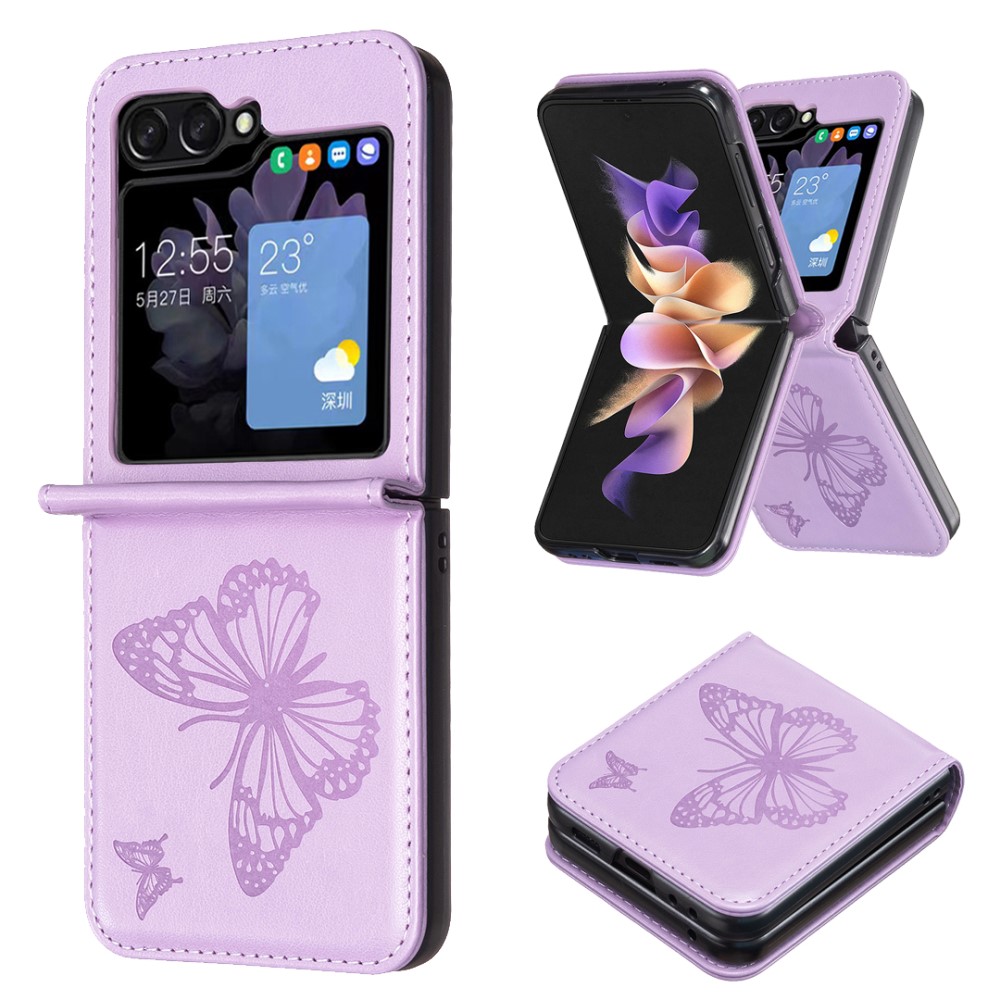  Galaxy Z Flip 6 / 7 FE Skal Fjäril Textur Lila