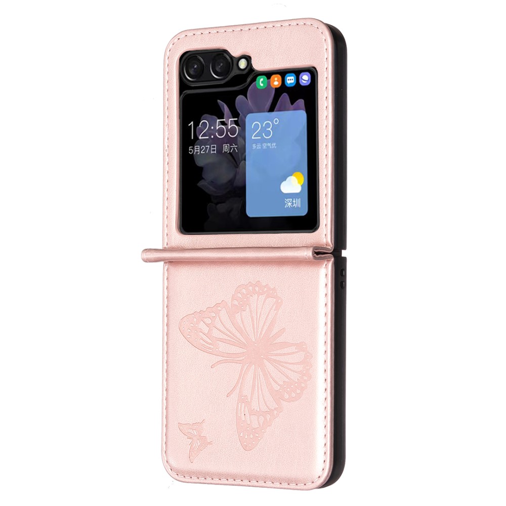  Galaxy Z Flip 6 / 7 FE Skal Fjäril Textur Rosa
