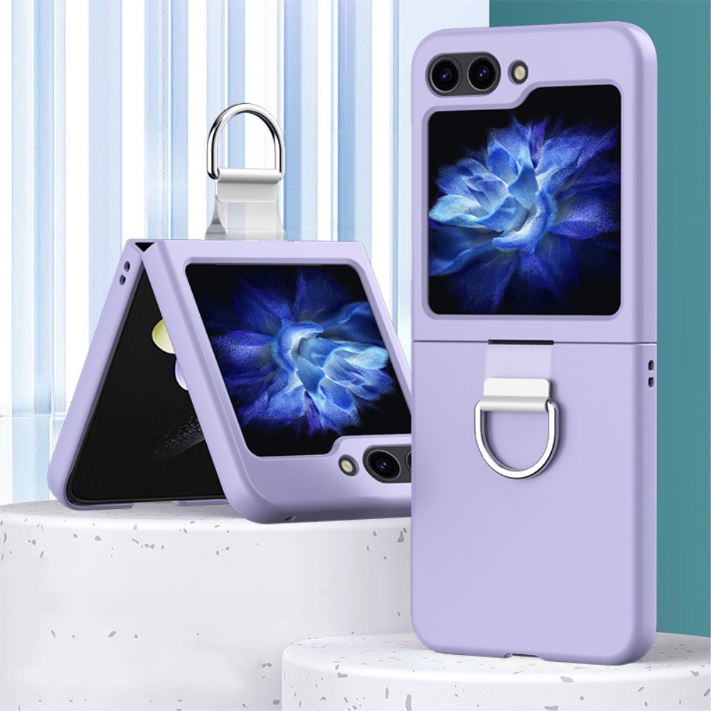  Galaxy Z Flip 6 / 7 FE Skal Skin Touch Ringhållare Lila