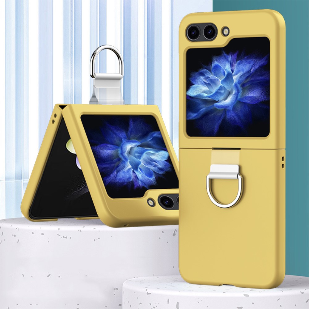  Galaxy Z Flip 6 / 7 FE Skal Skin Touch Ringhållare Gul
