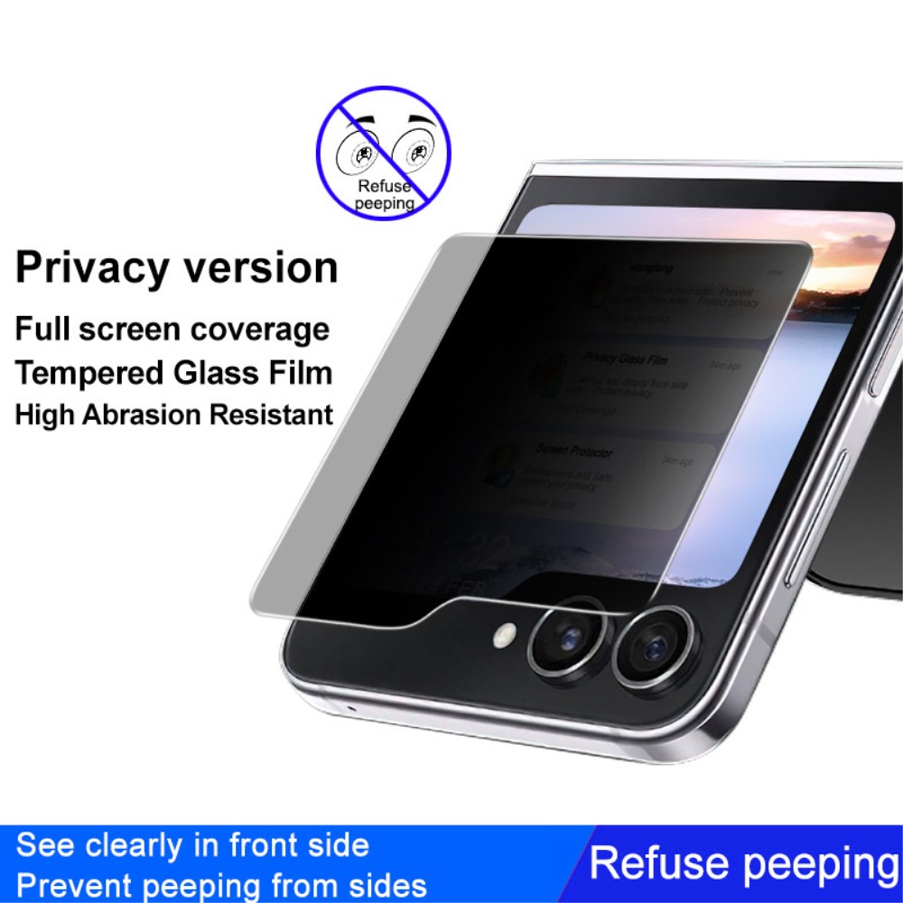 IMAK IMAK Galaxy Z Flip 6 / 7 FE Särmskydd Härdat Glas Privacy