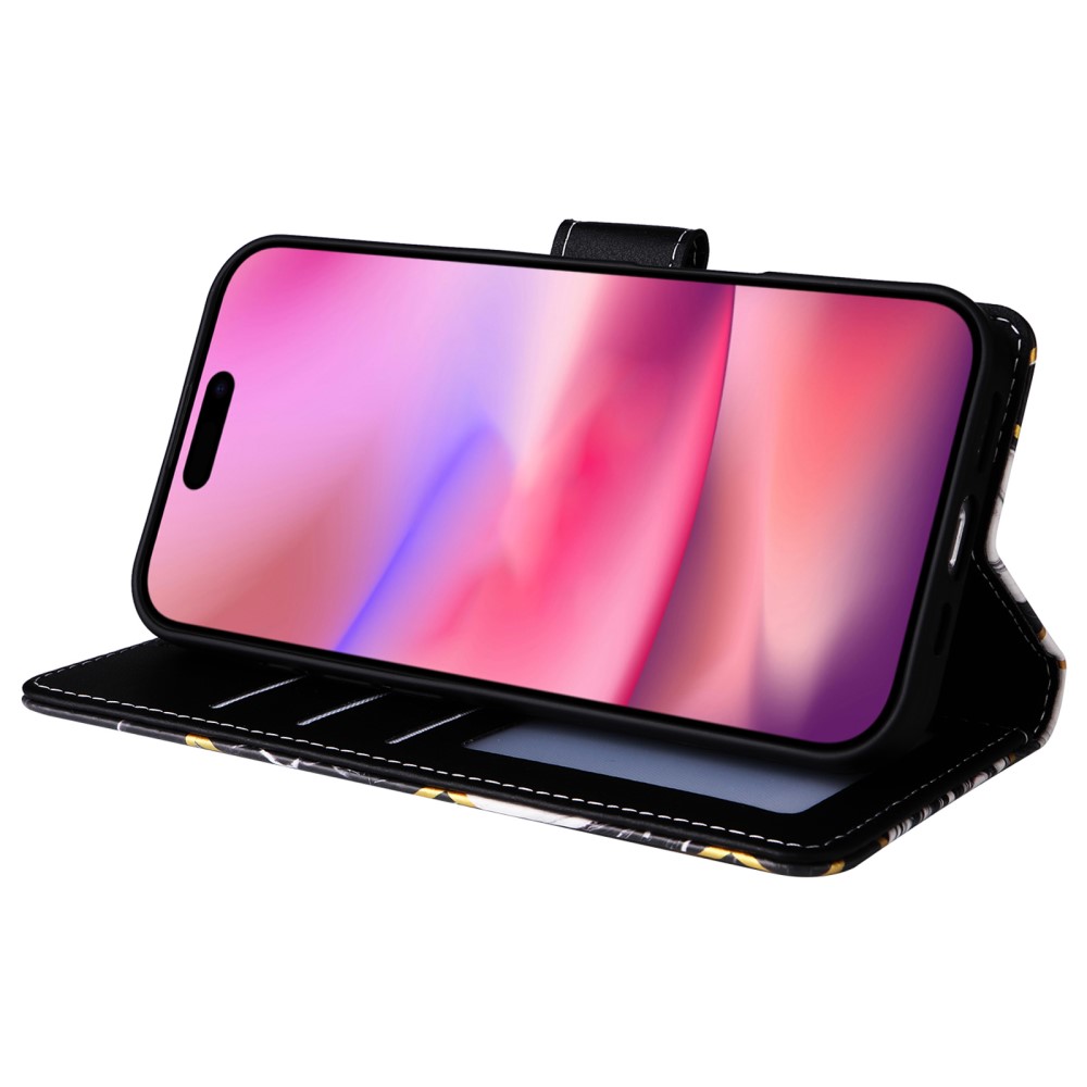  iPhone 16 Fodral Tryck Med Marmor Svart