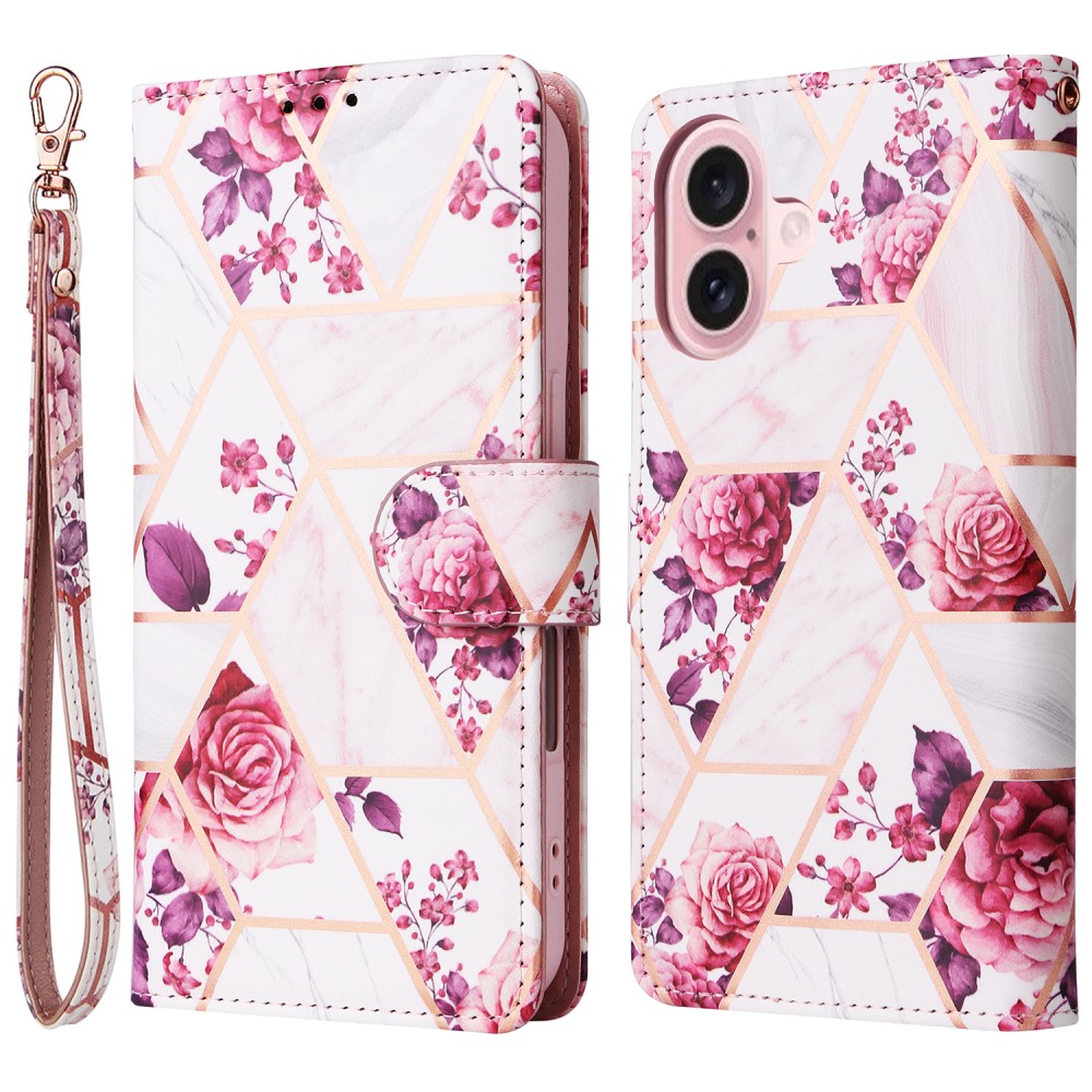  iPhone 16 Fodral Tryck Med Marmor Rosa