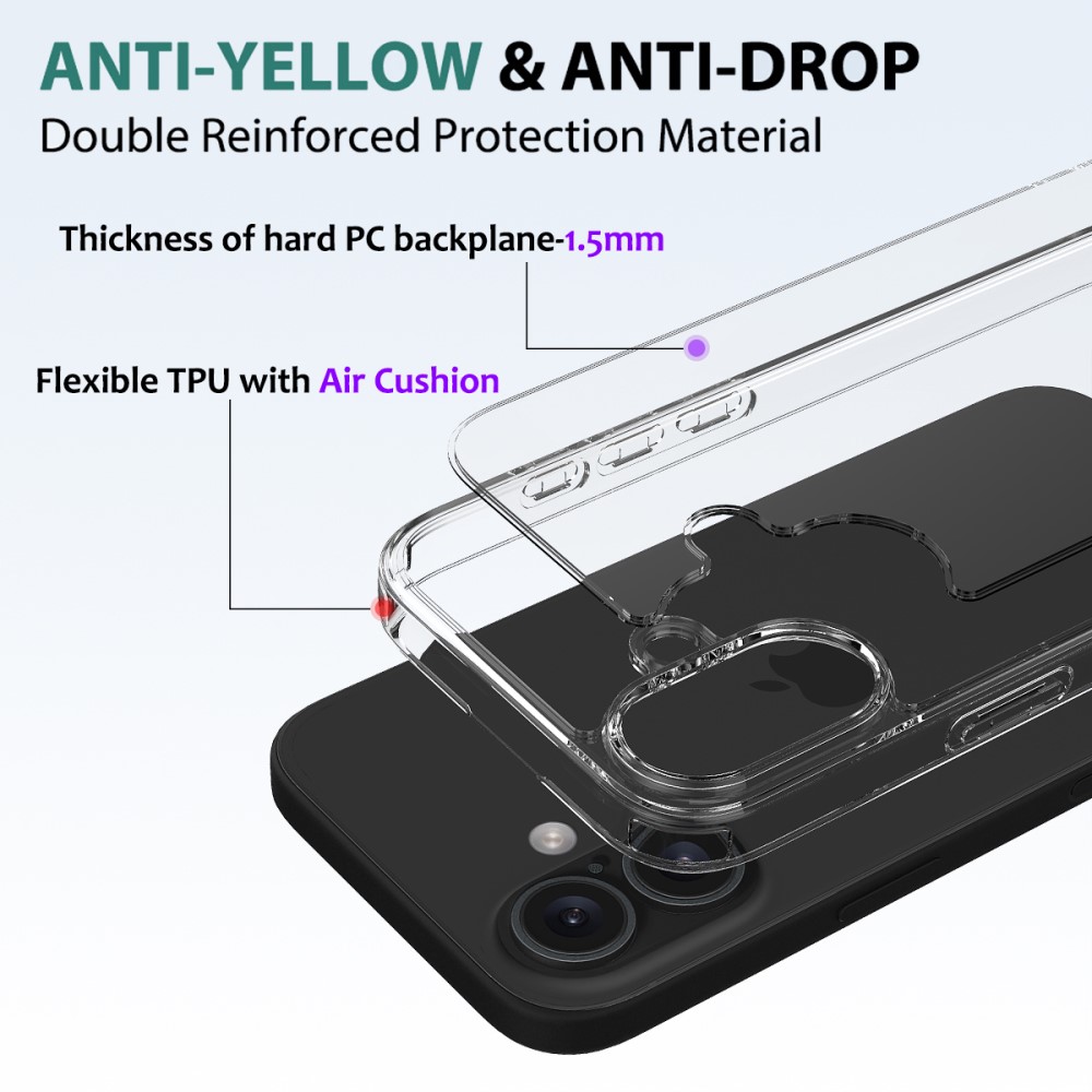  iPhone 16 Skal Akryl/TPU Transparent