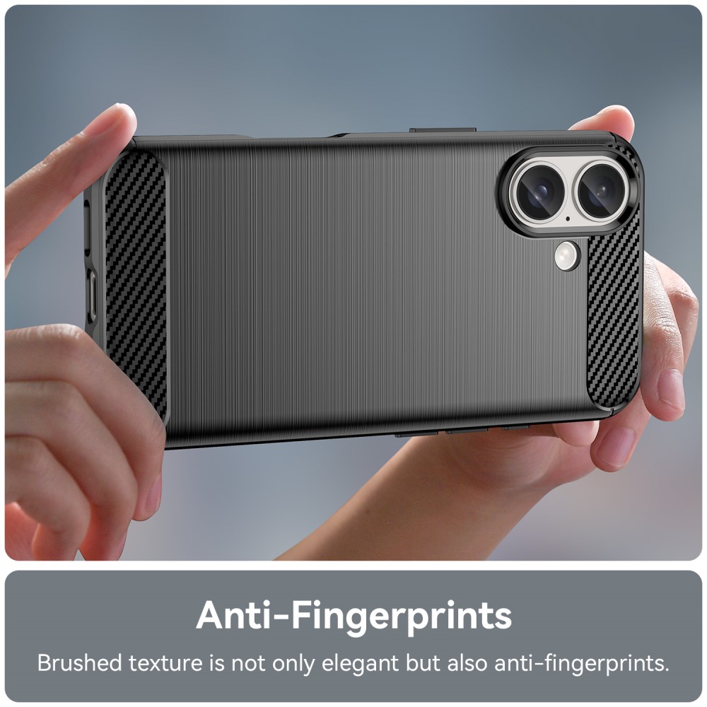  iPhone 16 Skal Kolfiber Textur Svart