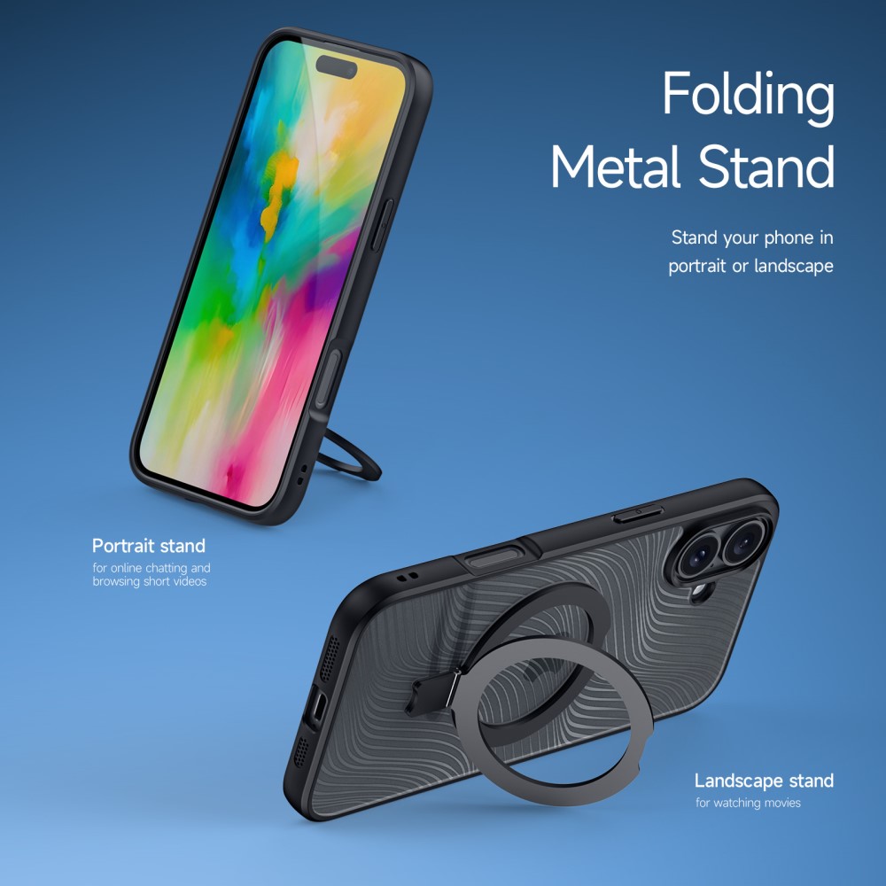 DUX DUCIS DUX DUCIS iPhone 16 Skal Kickstand Aimo Series Svart