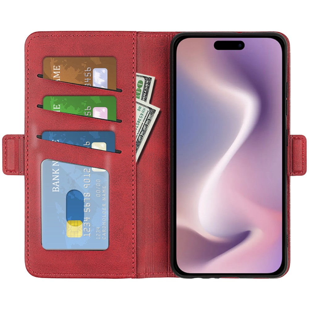  iPhone 16 Pro Fodral Med Magnetisk Stängning Röd