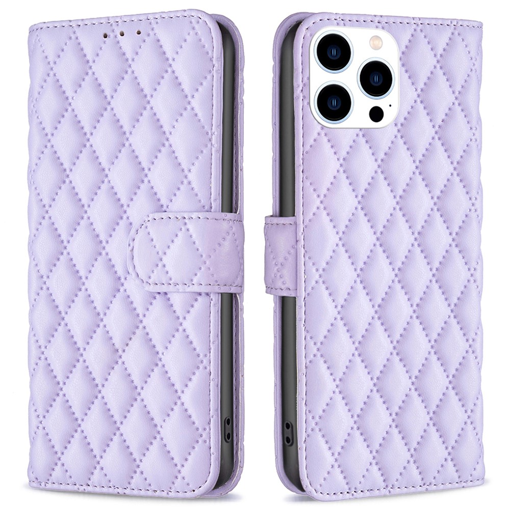  iPhone 16 Pro Fodral Diamond Läder Lila