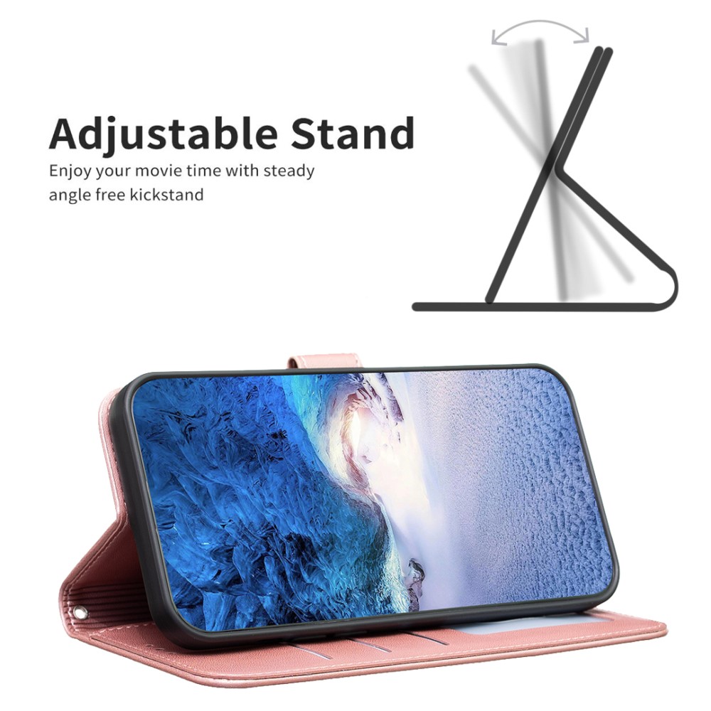  iPhone 16 Pro Fodral Fyrklöver Läder Roséguld