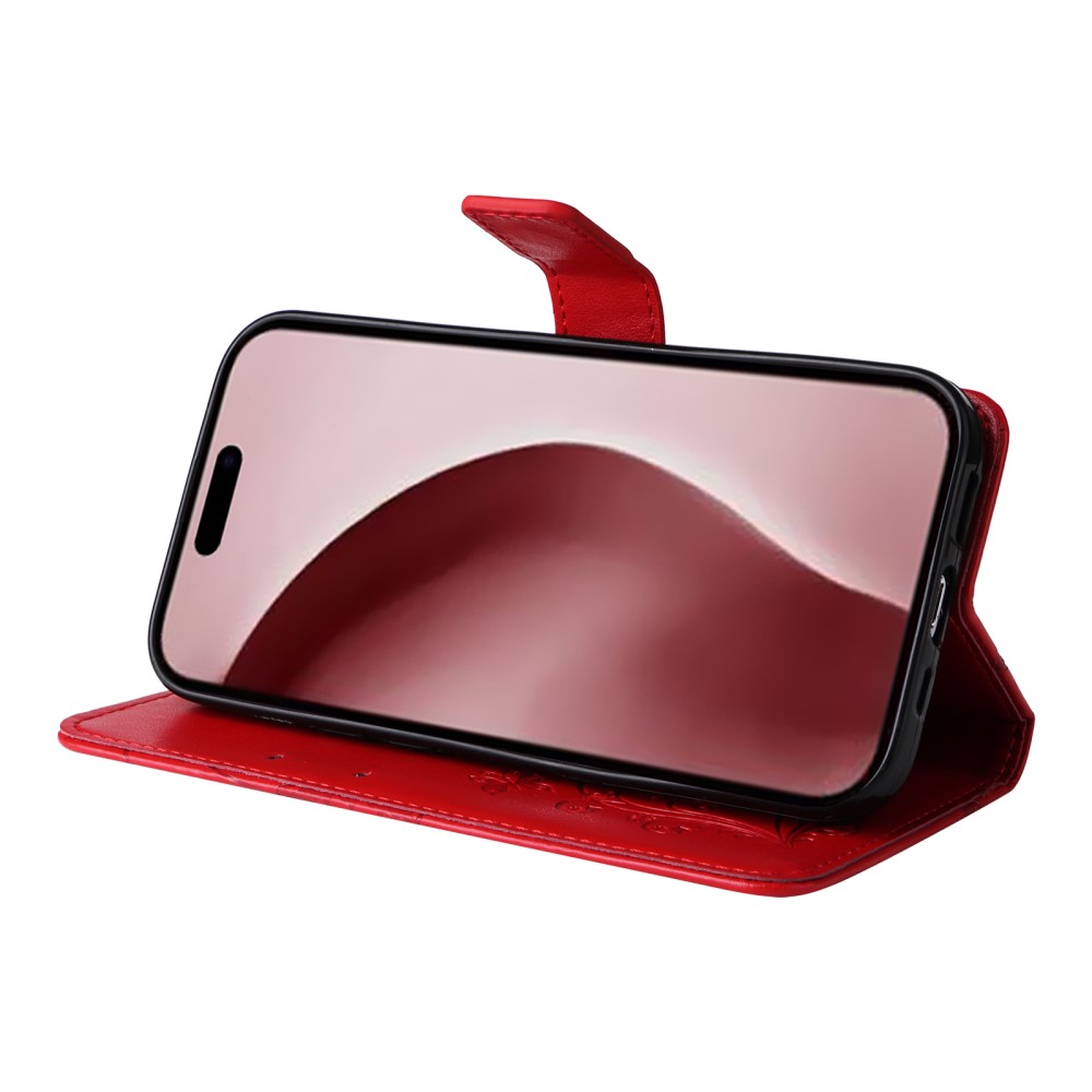  iPhone 16 Pro Fodral Fjäril Tryck Röd