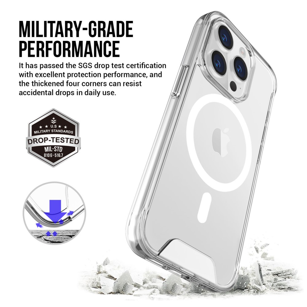  iPhone 16 Pro Skal MagSafe Shockproof Transparent