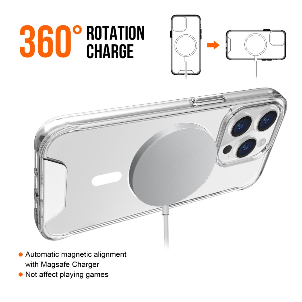  iPhone 16 Pro Skal MagSafe Shockproof Transparent