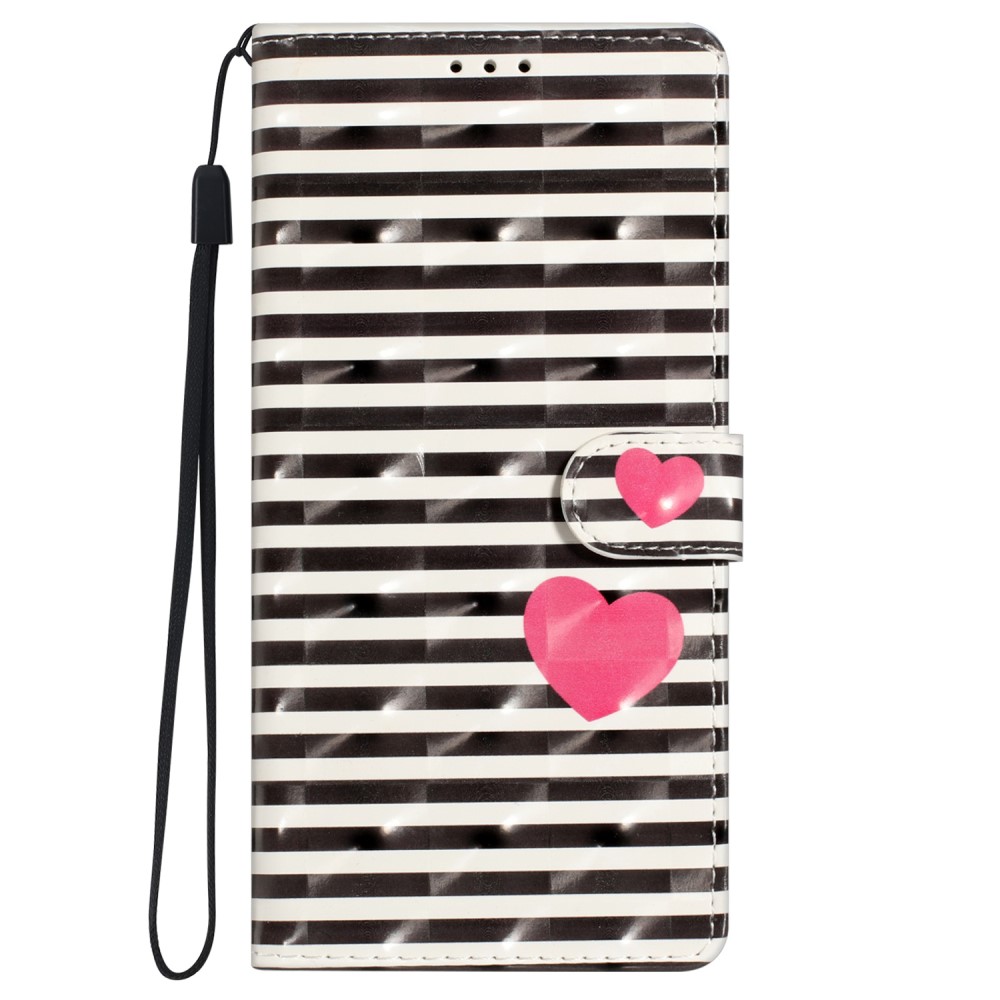  iPhone 16 Pro Fodral Med Stripes/Hjärtan