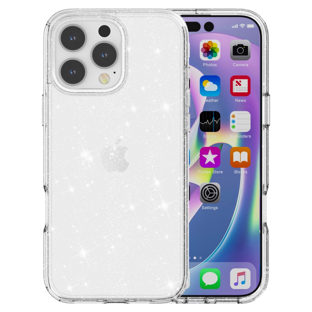  iPhone 16 Pro Skal Glitter Transparent