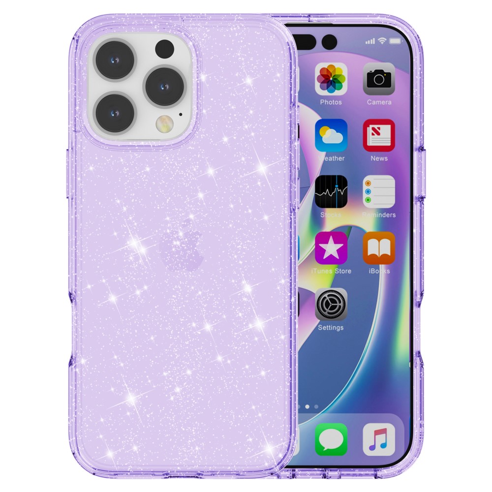  iPhone 16 Pro Skal Glitter Lila