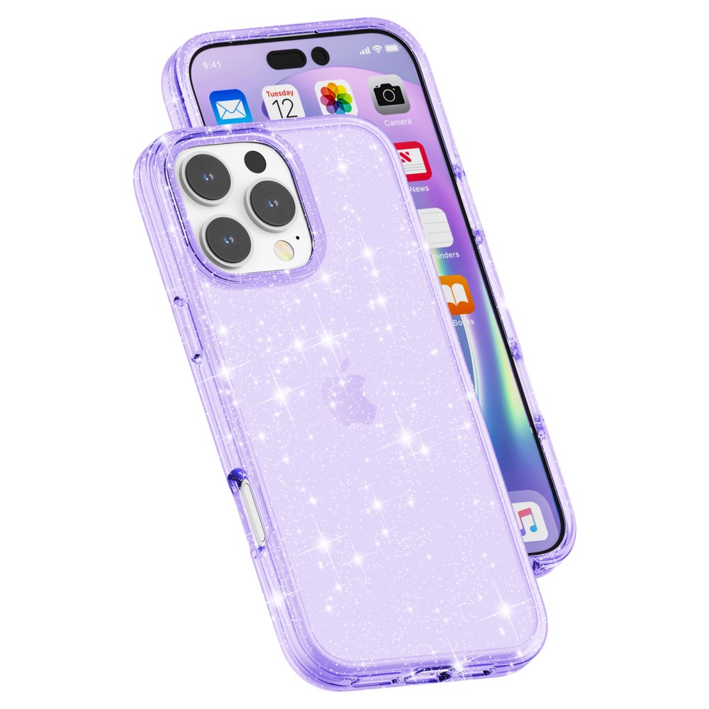  iPhone 16 Pro Skal Glitter Lila