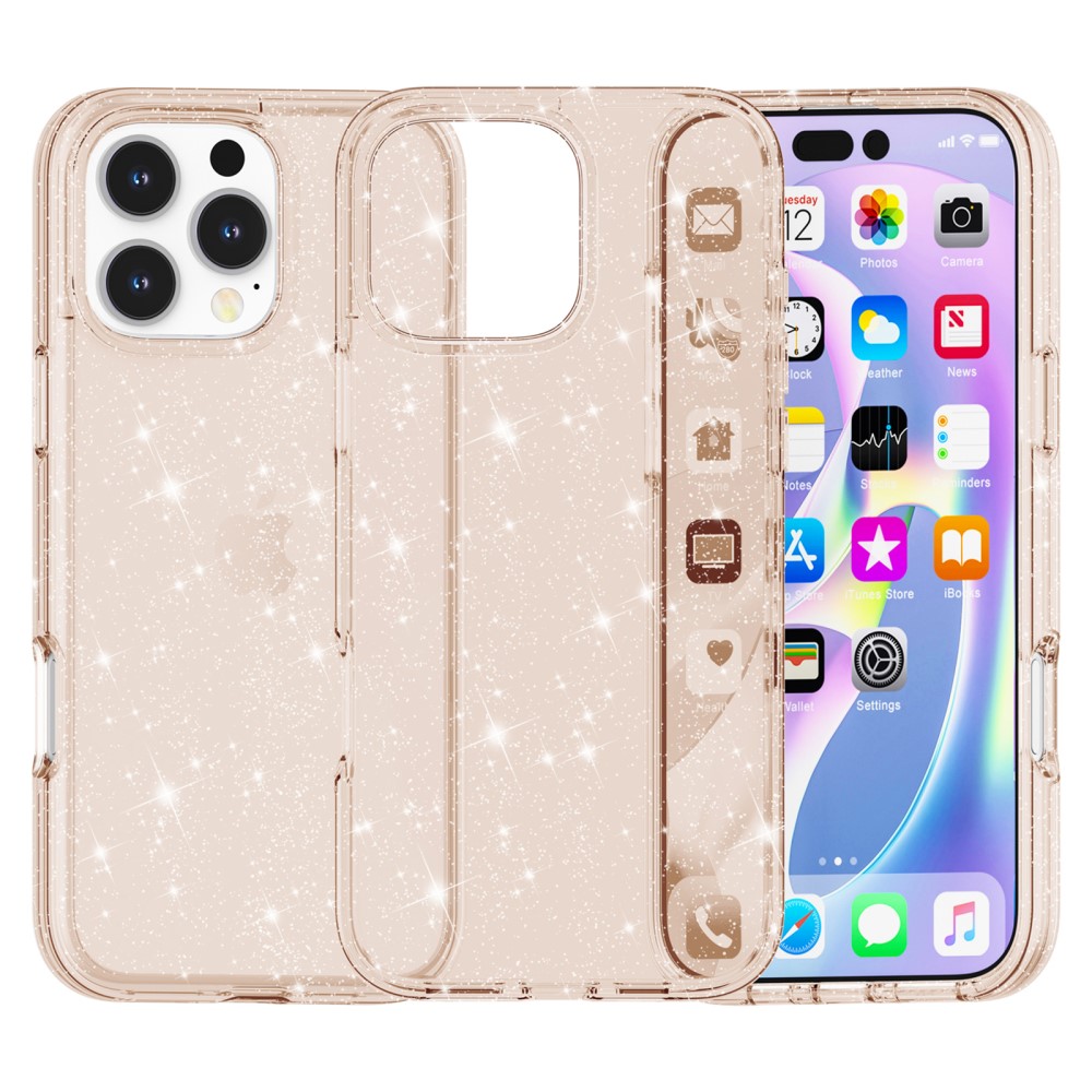 iPhone 16 Pro Skal Glitter Guld