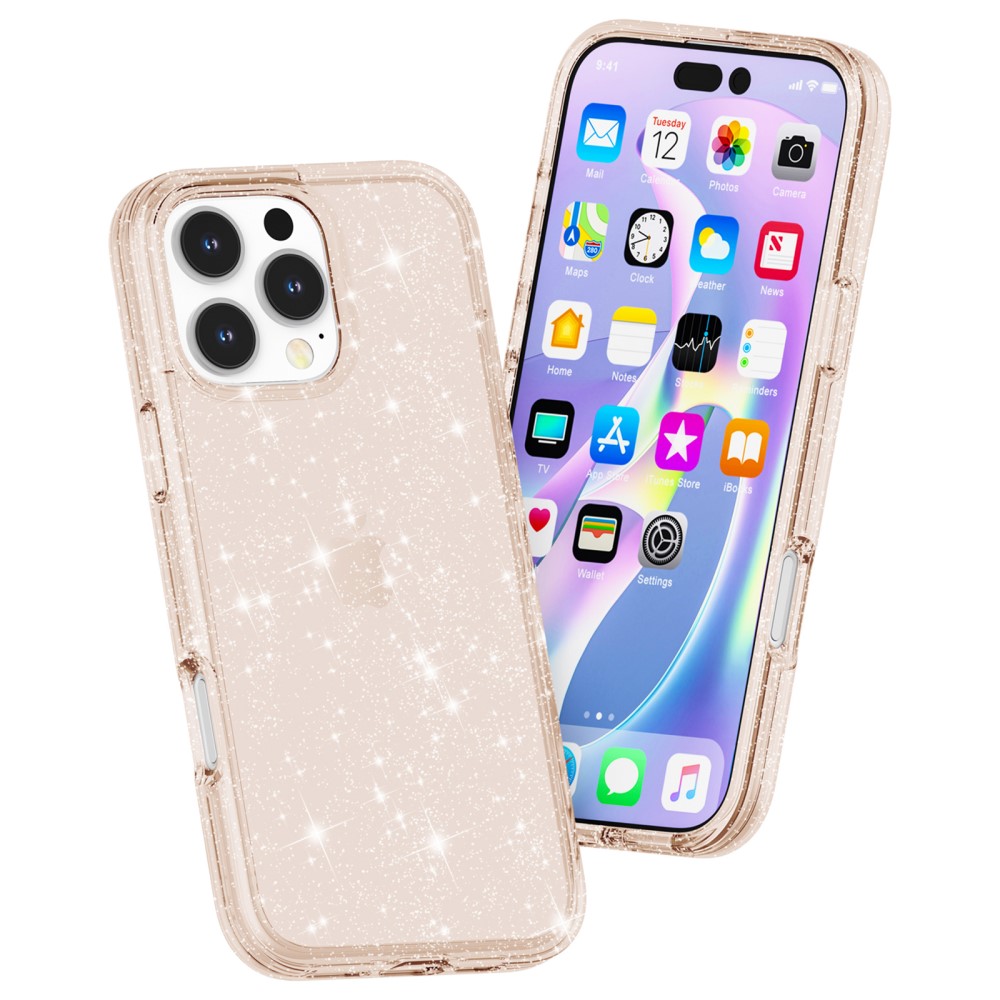  iPhone 16 Pro Skal Glitter Guld