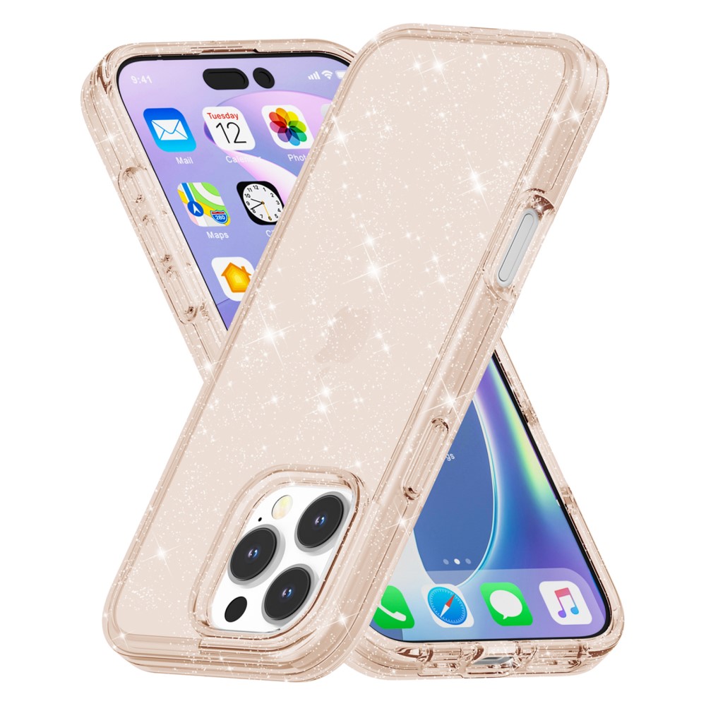  iPhone 16 Pro Skal Glitter Guld