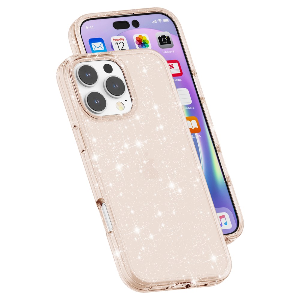  iPhone 16 Pro Skal Glitter Guld