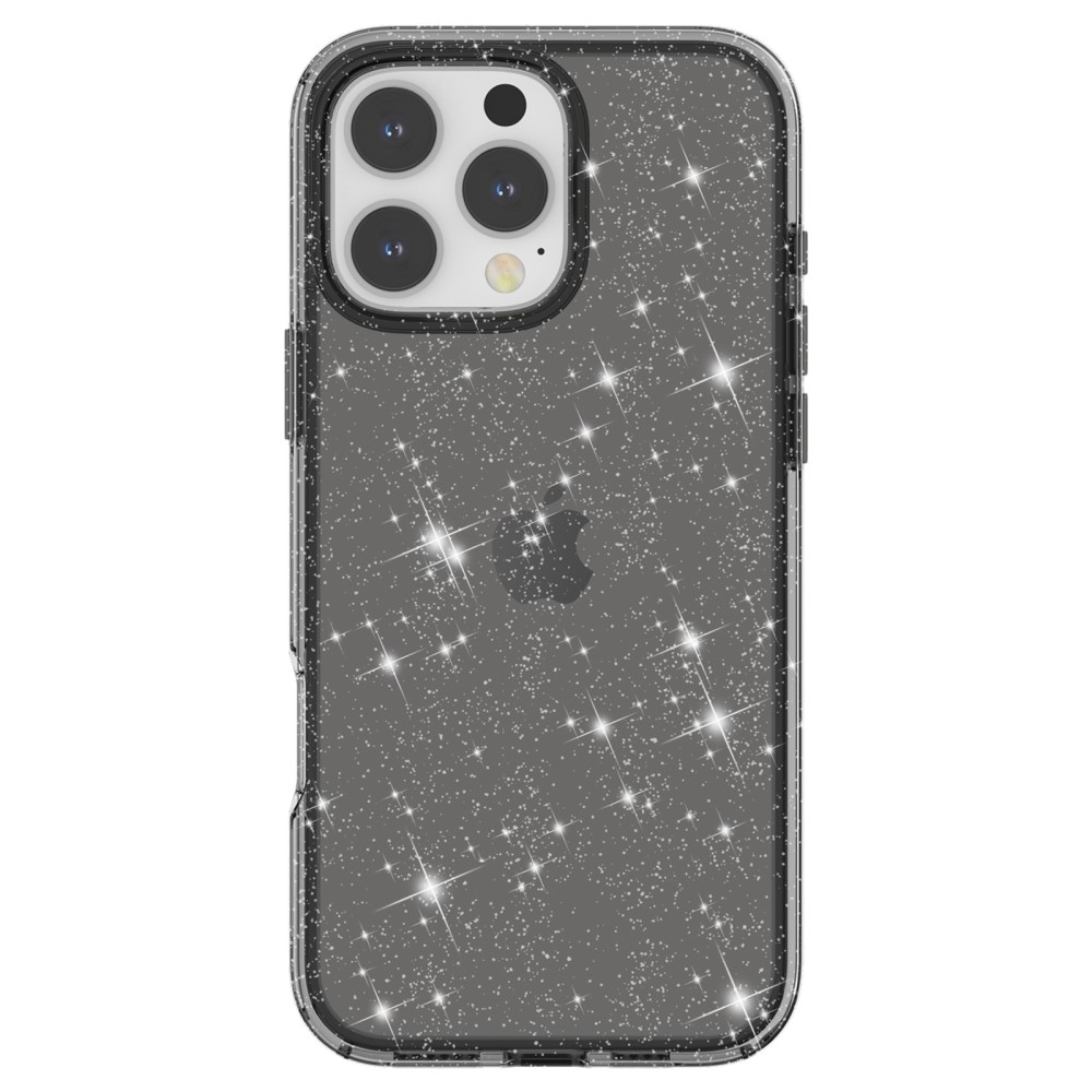  iPhone 16 Pro Skal Glitter Svart