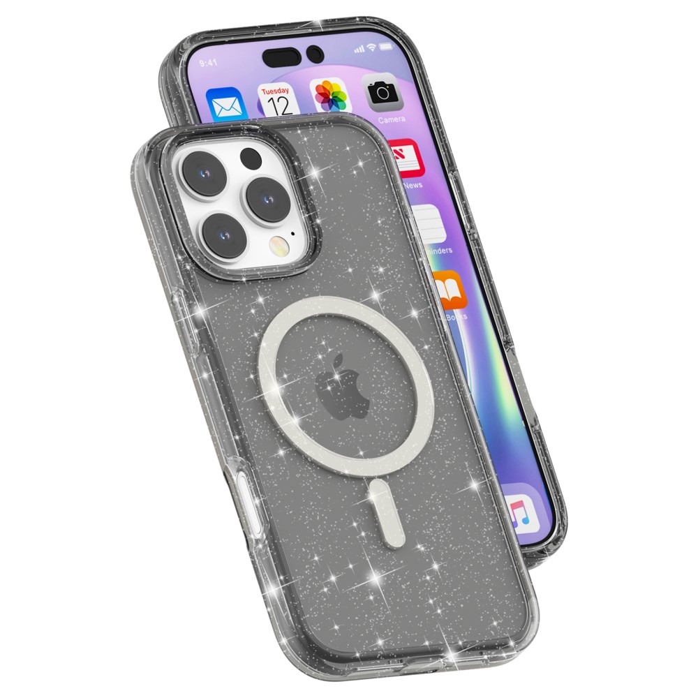  iPhone 16 Pro Skal MagSafe Glitter Svart