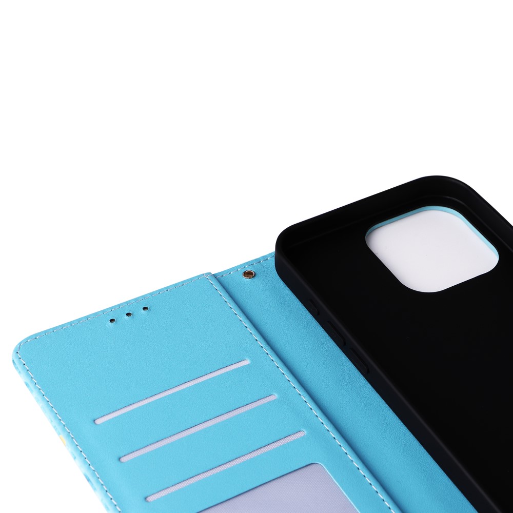  iPhone 16 Pro Fodral Läder Marmor Blå