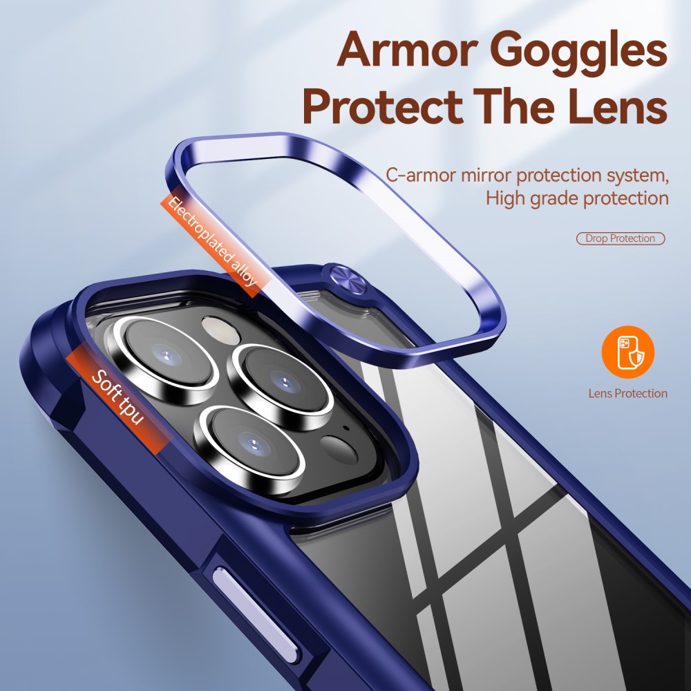  iPhone 16 Pro Skal Shockproof Hybrid Armor Blå