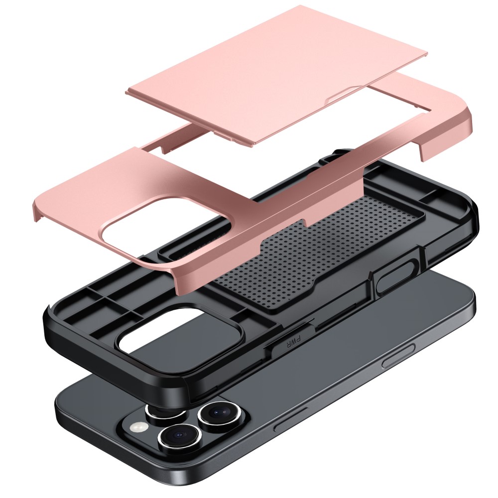  iPhone 16 Pro Skal Med Kortfack Hybrid Vit