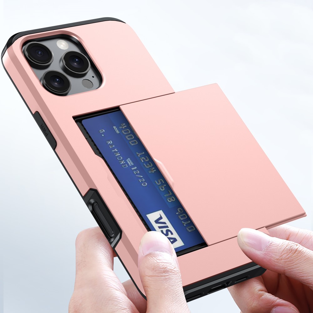  iPhone 16 Pro Skal Med Kortfack Hybrid Militär Grön