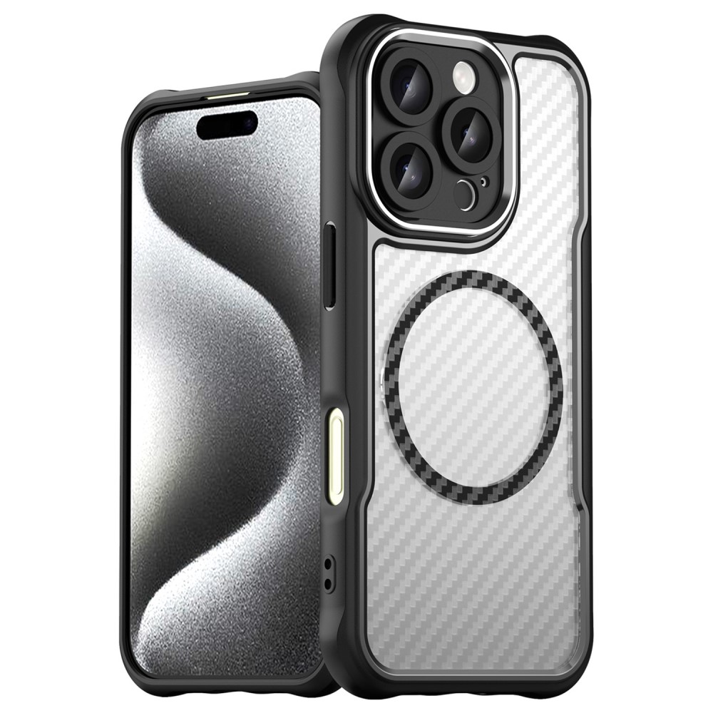  iPhone 16 Pro Skal MagSafe Kolfiber Textur Svart